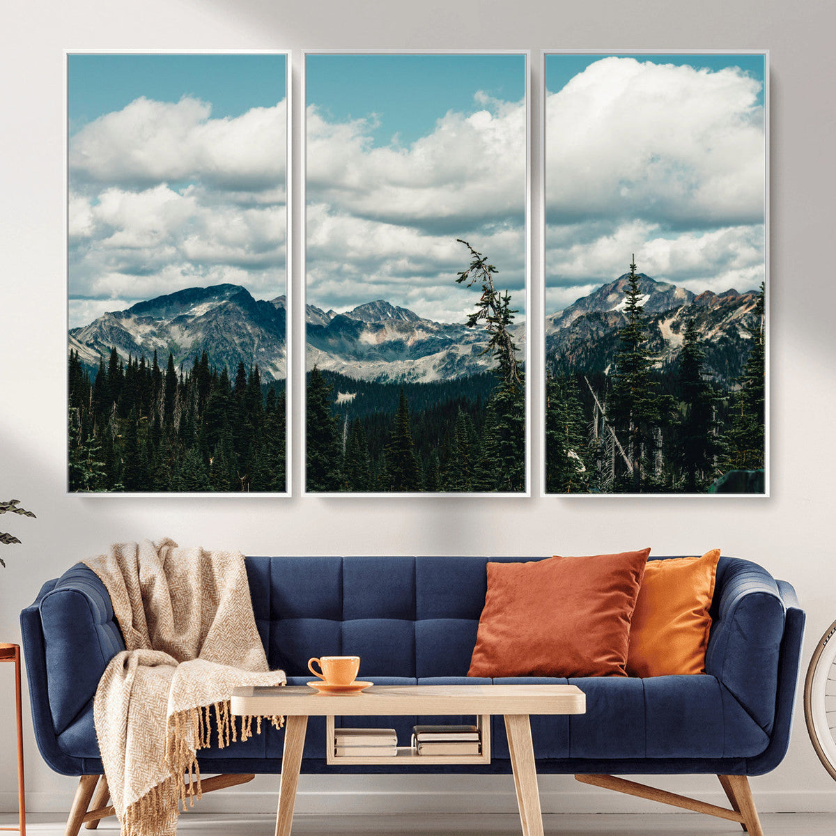Mountain Forest Wall Art Canvas Print, Alpine Pine Tree