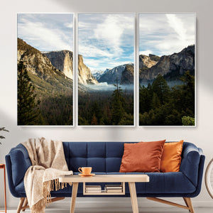 Yosemite Valley Mountain Wall Art Canvas Print, Granite