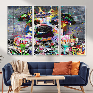 Graffiti Dog Wall Art Decor for Teen Bedroom - Abstract