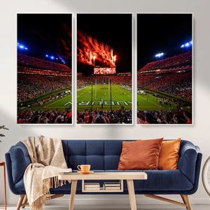 Auburn Stadium Wall Art Canvas Print, College Football Night