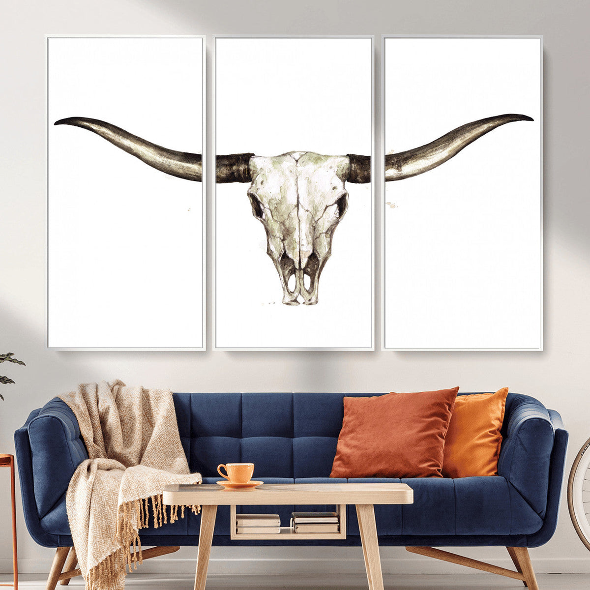 Longhorn Skull Wall Art Canvas Print – Rustic Western