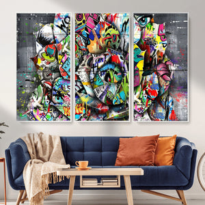 Abstract Graffiti Collage Street Art Wall Art Canvas Print