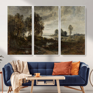 Adolf Dressler Landscape of the Oder River Wall Art Canvas