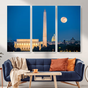 Washington DC Skyline Wall Art Canvas Print – Lincoln