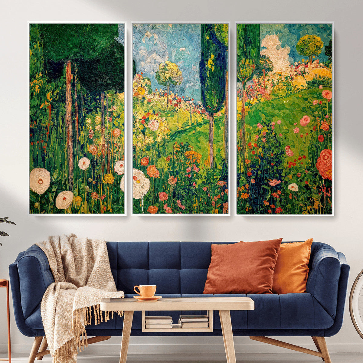 Gustav Klimt Boho Mountain Landscape Large Wall Art,