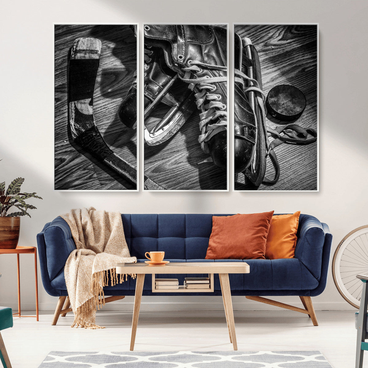 Old Pair of Mens Skates Wall Art Canvas, Men Skates Wall Art