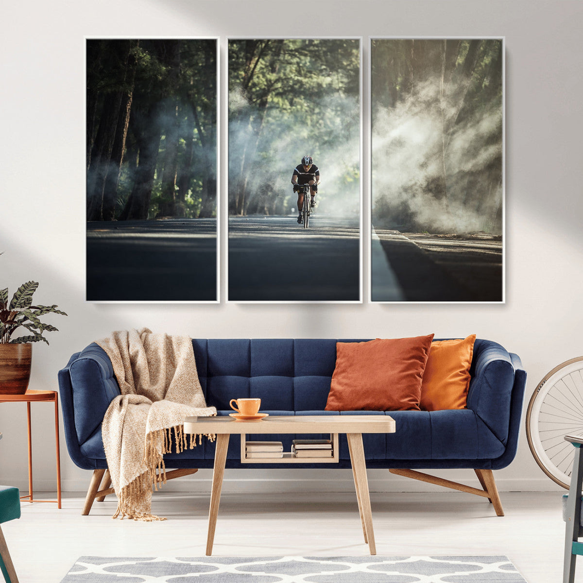 Cycling Road Bike in the Morning, Cycling Road Bike Canvas