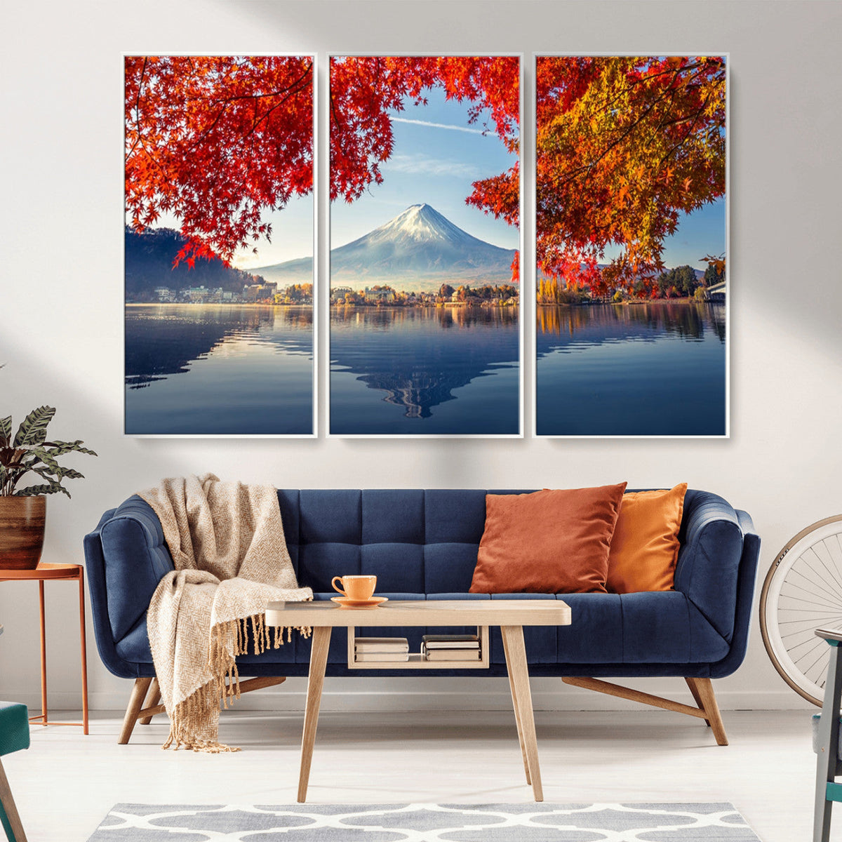 Mount Fuji Canvas Wall Art Japan Autumn Mountain Canvas