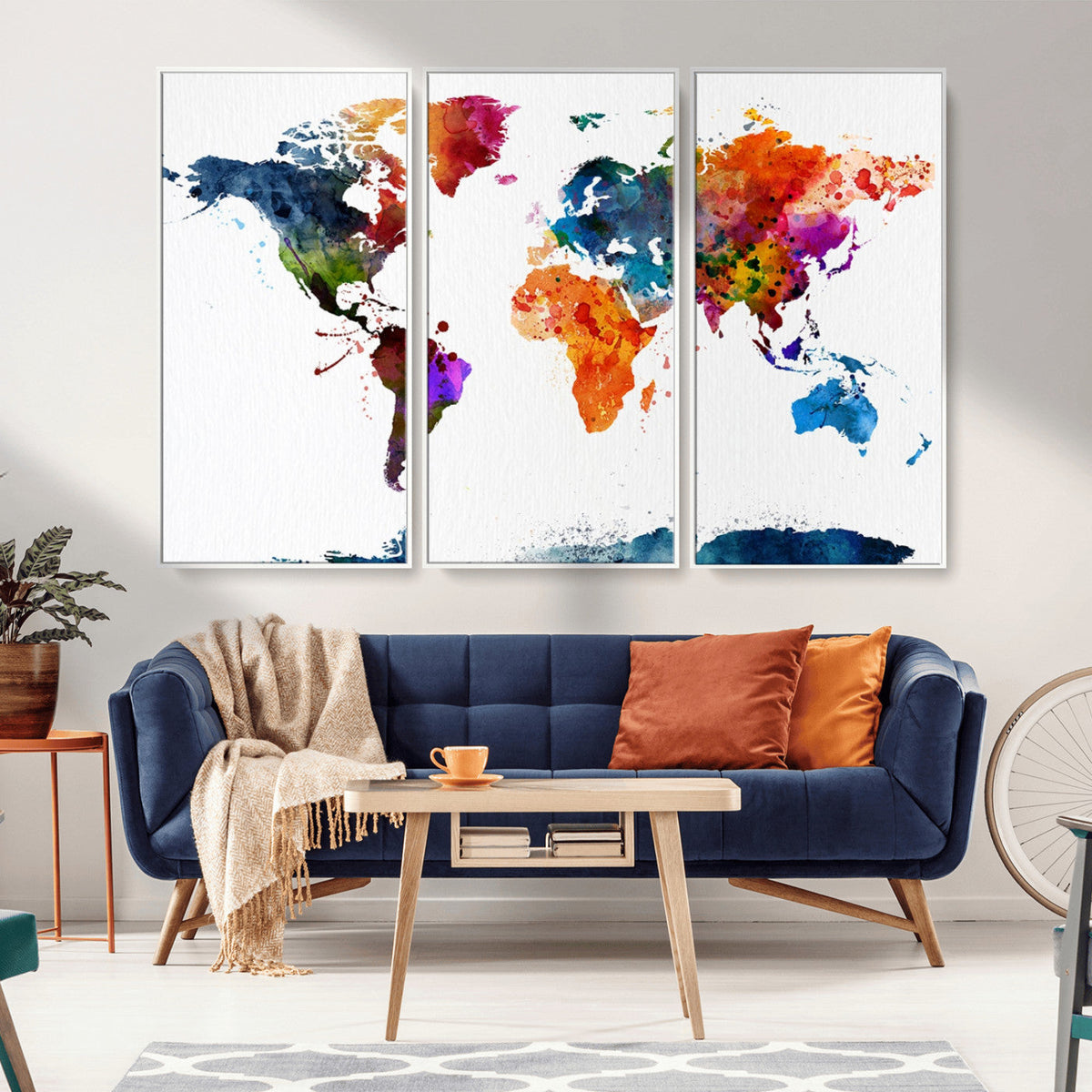 World Map Canvas Print – Detailed Map of the World Wall Art