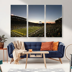 Oregon Ducks Football Team Print - Eugene Autzen Stadium