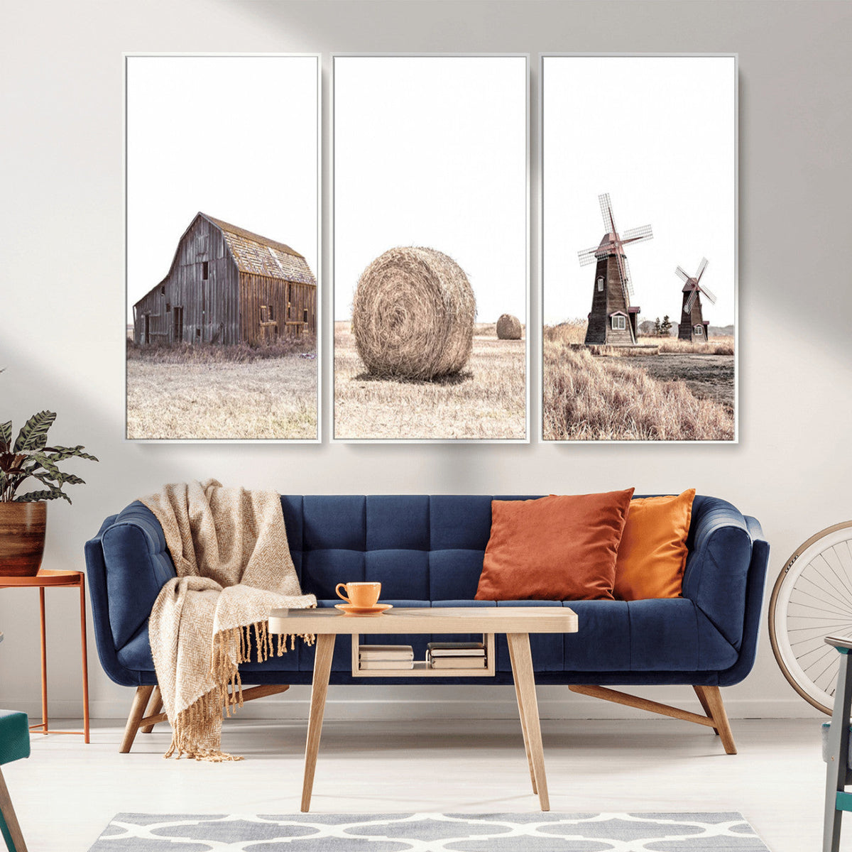 Farm Prints Set, Set of 3 Farmhouse Wall Art, Country House