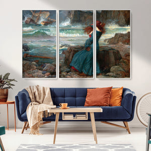 Miranda by the Shore Wall Art Canvas Print – Tempest Scene