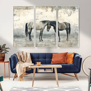 Chines Style Majestic Horses Wall Art | Ready to Hang and
