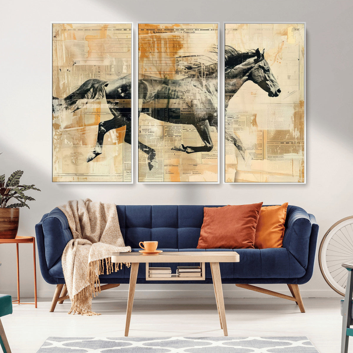 Chines Style Running Horse Western Wall Art | Farmhouse Wall