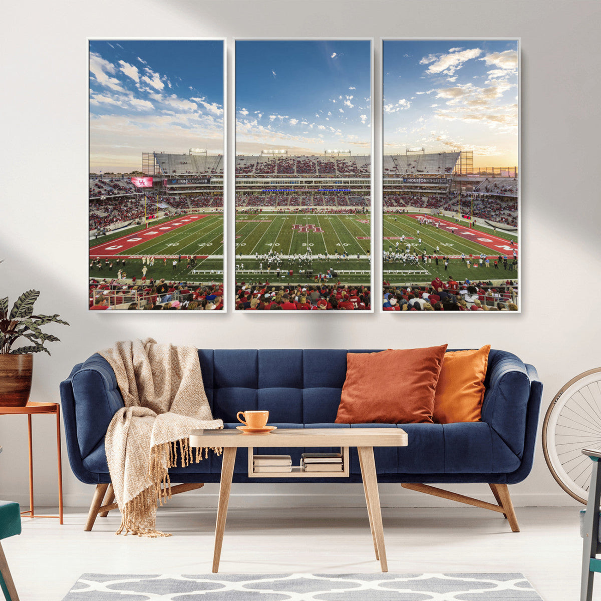 Framed Houston Cougars Football Team Print - Houston TDECU