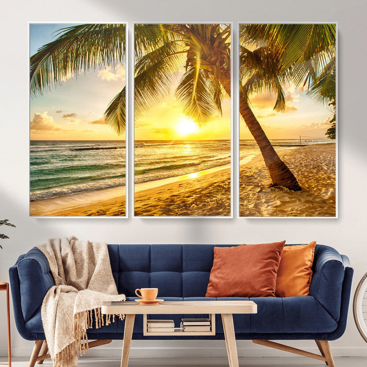 Beach Sunset Canvas Wall Art Print - Tropical Beach Canvas