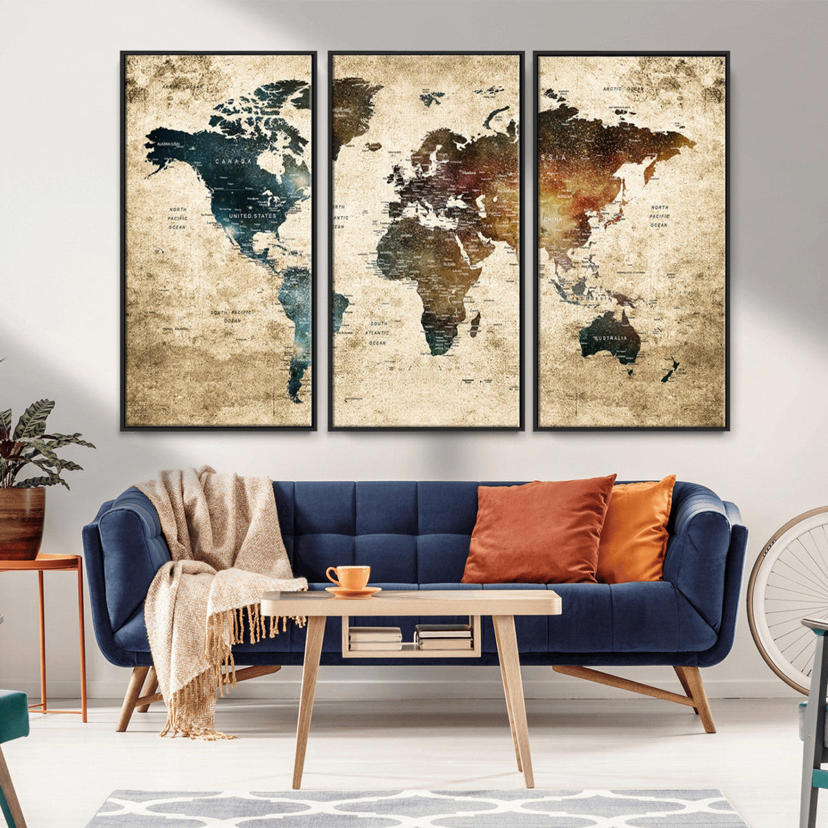 World Map Canvas Print – Detailed Map of the World Wall Art