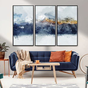 Abstract Mountain Range Art Canvas Print | 3 Panel