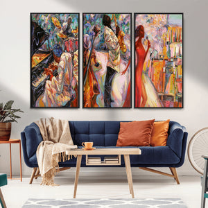 Abstract Afro American Jazz Canvas Wall Art | Music-Inspired