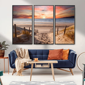 Sunset on the Sea Wall Art Canvas Print