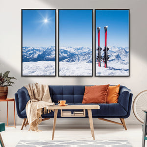 Ski Season Snow Wall Art Canvas Print