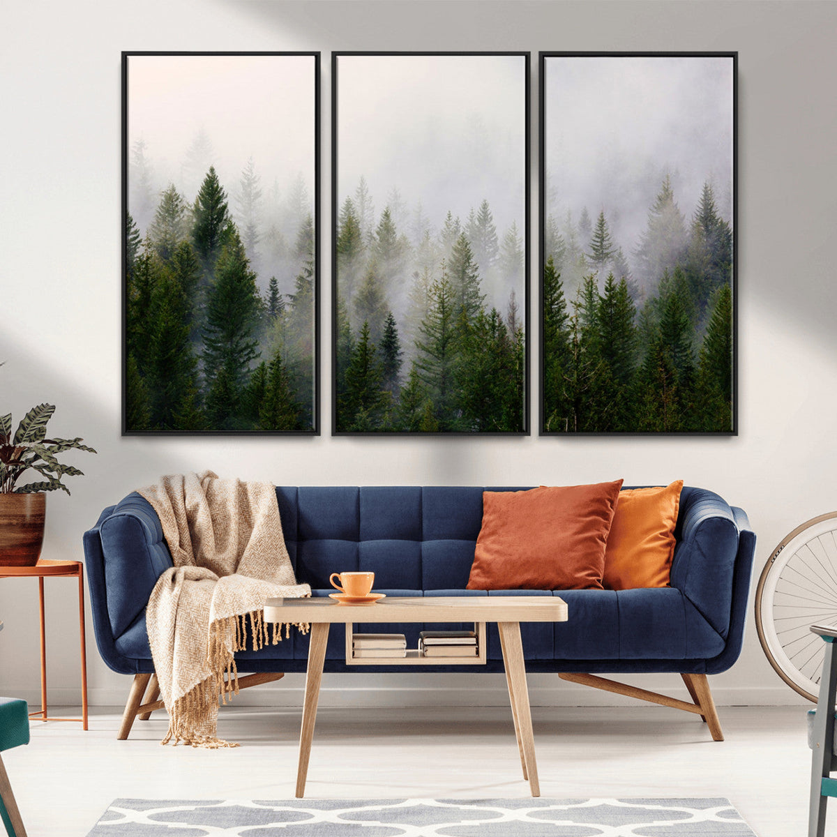 Forest Wall Art Canvas Print | Foggy Forest Wall Art | Pine
