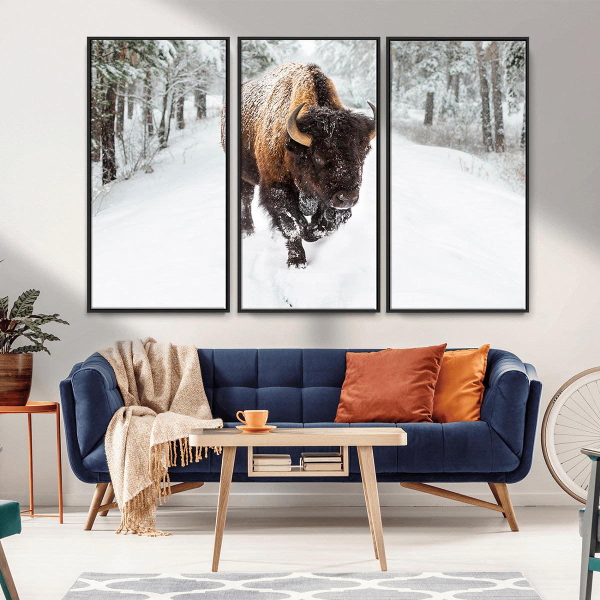 Bison Wall Art Canvas Print For Farmhouse, Animal Canvas