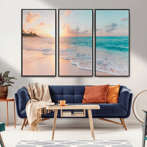 Beach Wall Art - Stunning Ocean Sunset Canvas Print with
