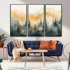 Abstract Forest Print - Mountain Wall Art | Autumn Landscape