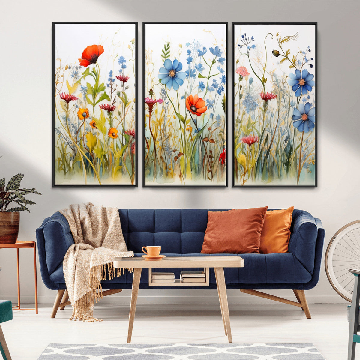 Colorful Wildflower Canvas Wall Art - Vibrant Floral