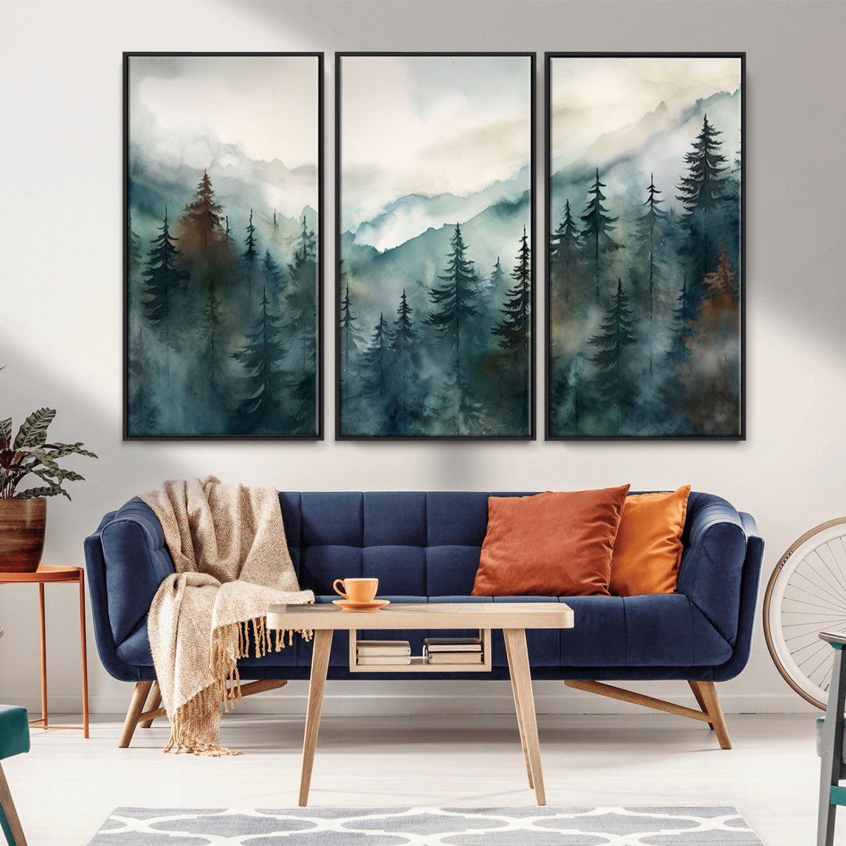 Serenity Forest Wall Art Canvas | Foggy Mountain Landscape