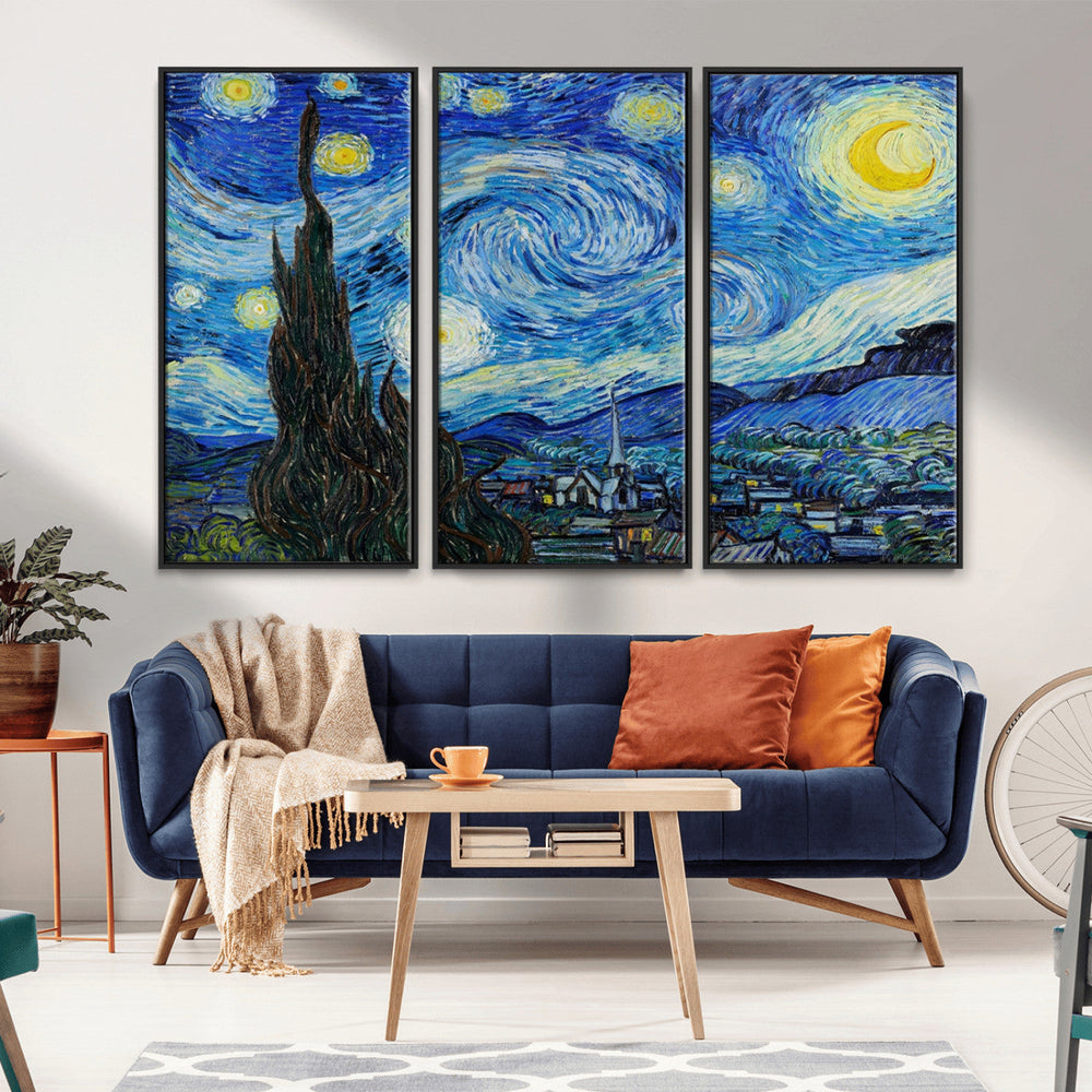Vincent Van Gogh The Starry Night Abstract Wall Art Canvas