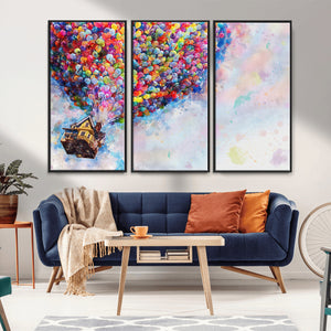 Don't Look Up Movie Canvas Wall Art - Vibrant Floating House