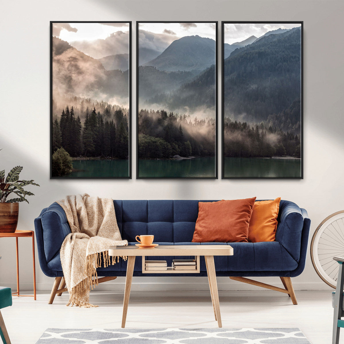 Foggy Mountain Canvas Print Forest Wall Art