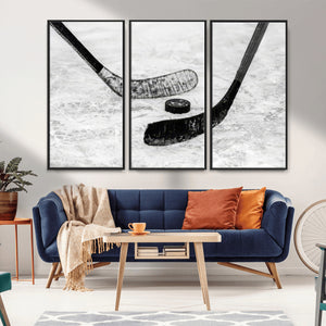 Winter Ice Hockey Sport Canvas Wall Art Print - Hockey Wall
