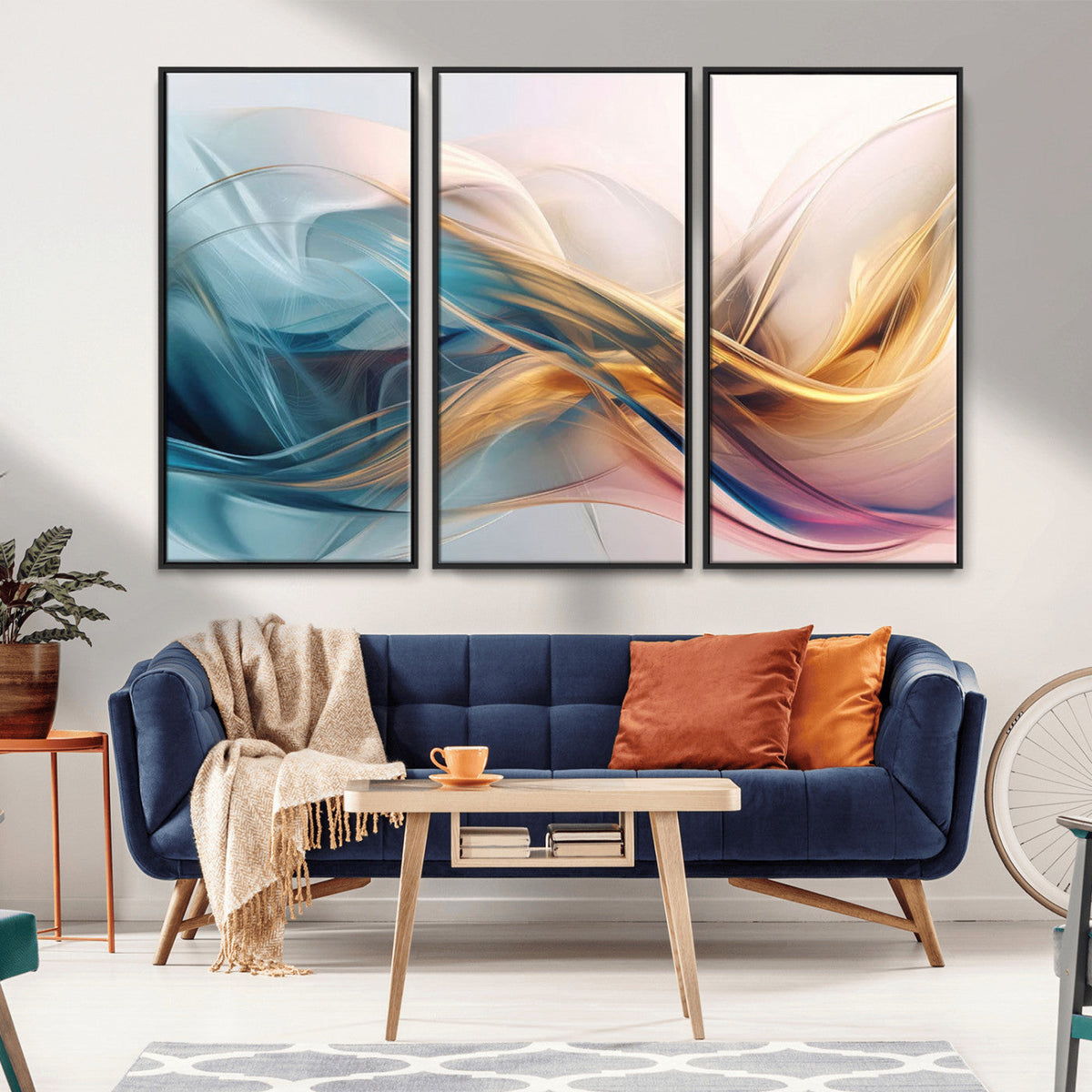 Abstract Flowing Colors Wall Art Canvas Print