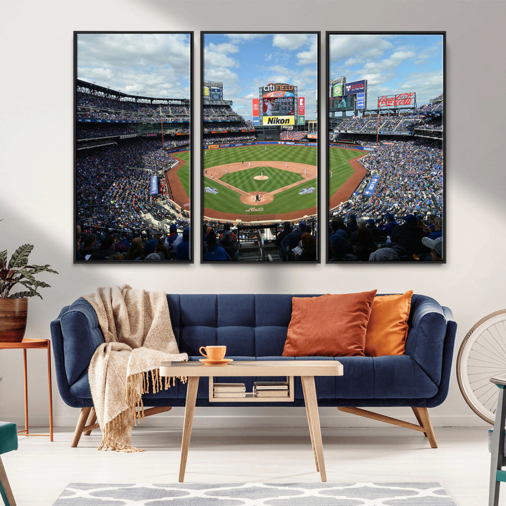 New York Mets Baseball Team Print - Citi Field Stadium Wall