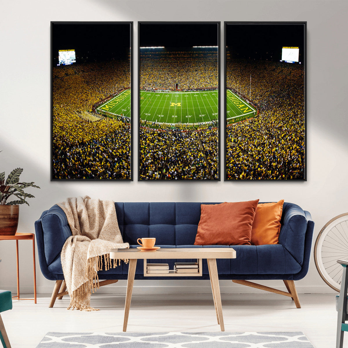 Stadium in Michigan Wall Art Canvas Print, Framed American