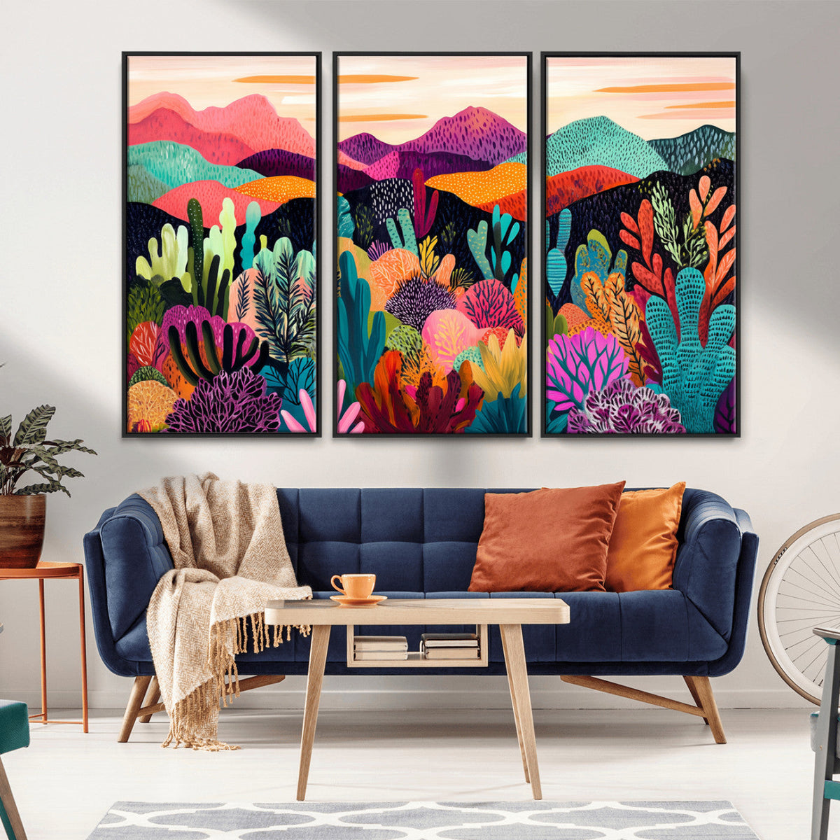 Abstract Kusama Print - Landscape Canvas Wall Art Print -