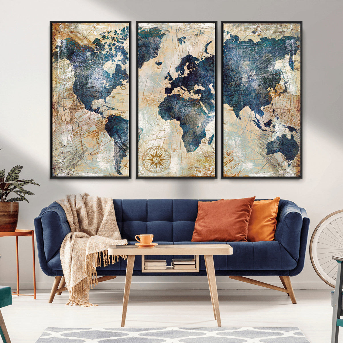 World Map Canvas Print – Framed Wall Art for Couples,