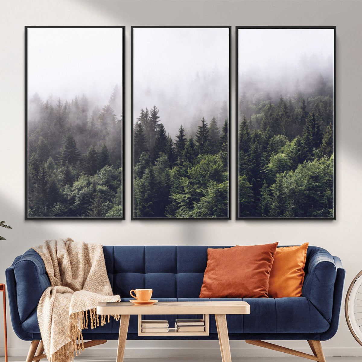 Misty Forest Wall Art | Foggy Forest Canvas Print | Large