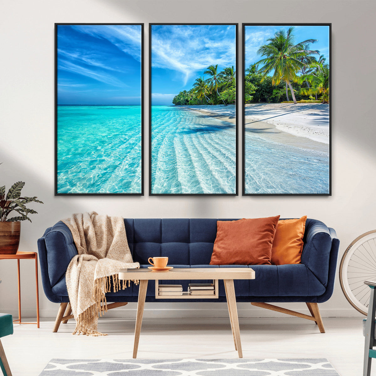 Tropical Beach Wall Art Canvas Print - Serene Ocean