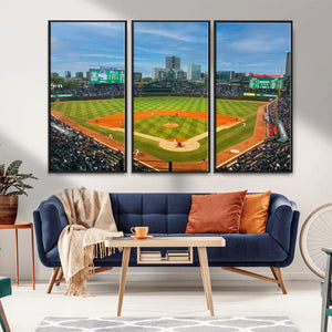 Wrigley Field Chicago Cubs Panoramic Canvas Print –