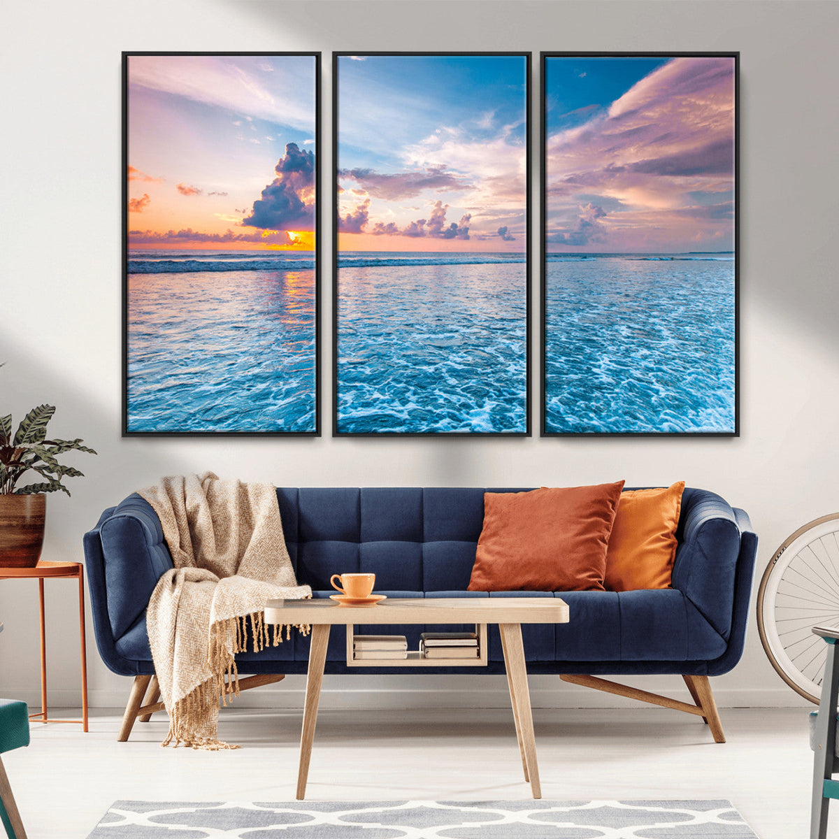 Ocean Sunset Canvas Wall Art Print – Tranquil Seascape