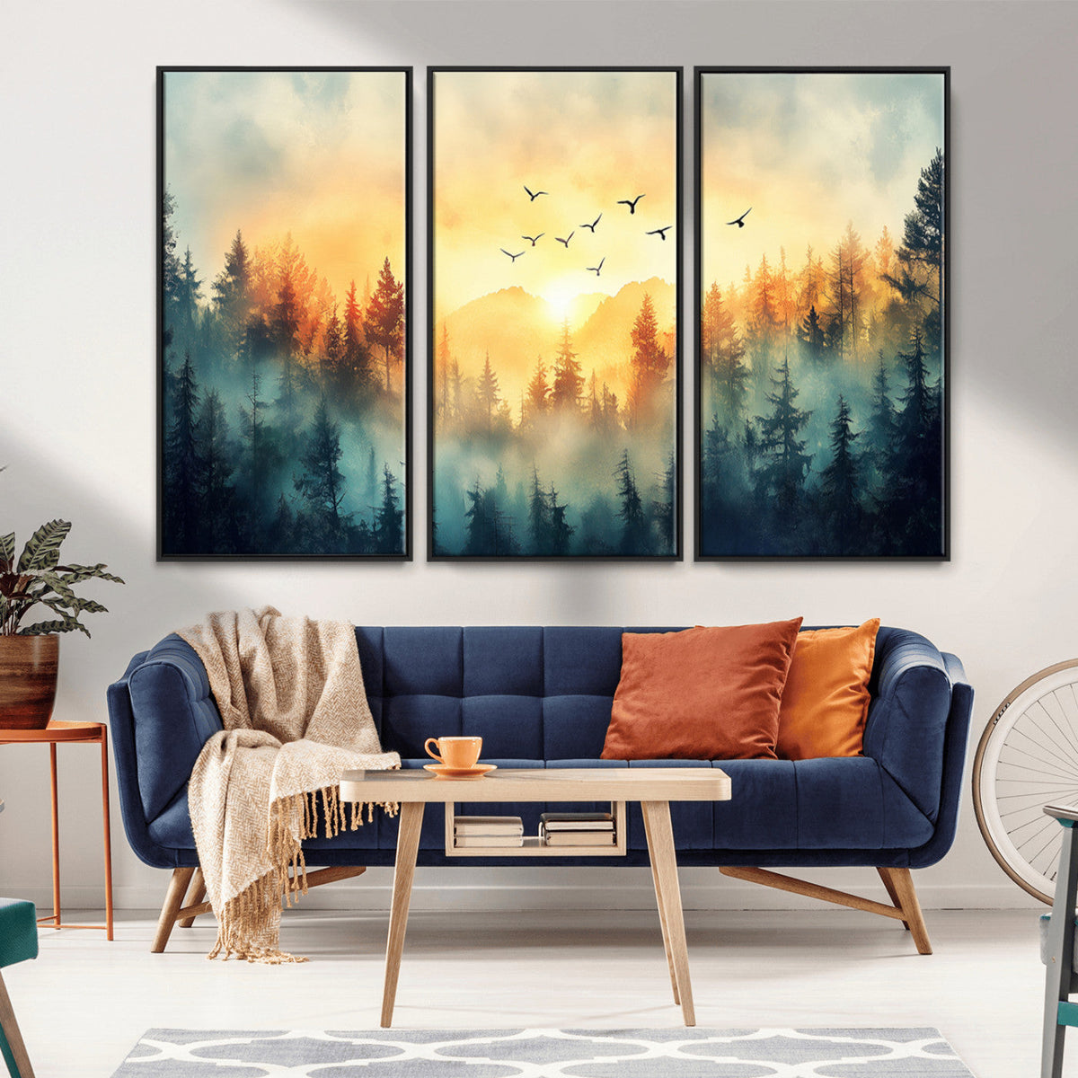 Abstract Forest Wall Art Print- Serene Nature Canvas Print