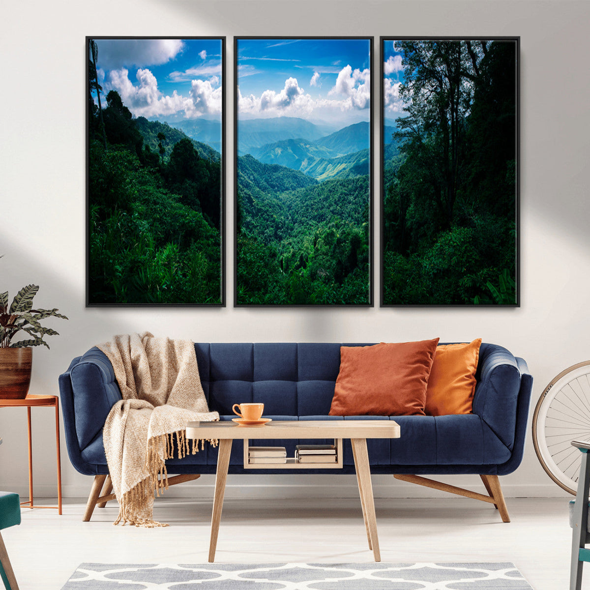 Tropical Jungle Wall Art Canvas Print – Framed Lush Valley