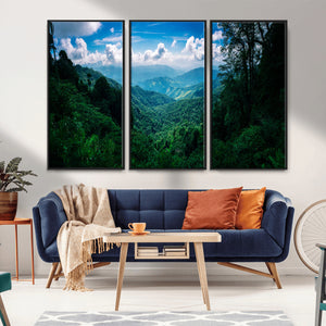 Tropical Jungle Wall Art Canvas Print – Framed Lush Valley