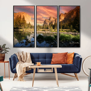 Yosemite Valley Wall Art, El Capitan Sunset Canvas Print,