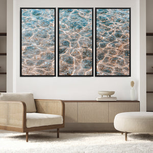Clear Water Wall Art Canvas Print – Framed Sunlit Ocean
