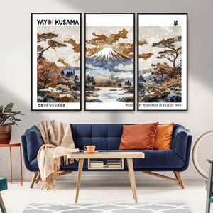 Modern Japanese Wall Art Canvas Print – Framed Abstract